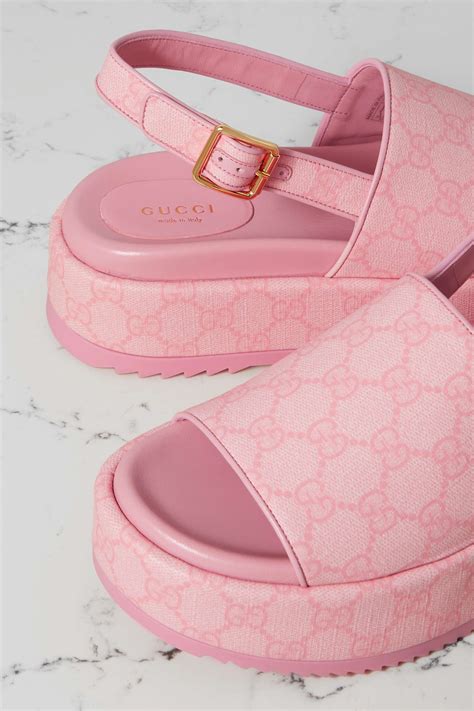 gucci angelina canvas platform sandals.